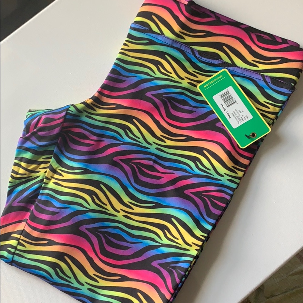 Rainbow zebra leggings